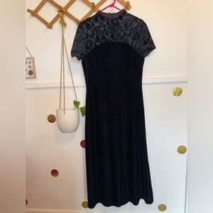 long black velvet dress